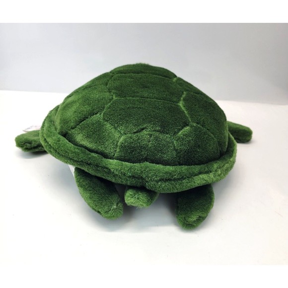 Vintage JLI Green Plush Sea Turtle 1994 The Petting Zoo Realistic Large Eyes 13" - Picture 7 of 13